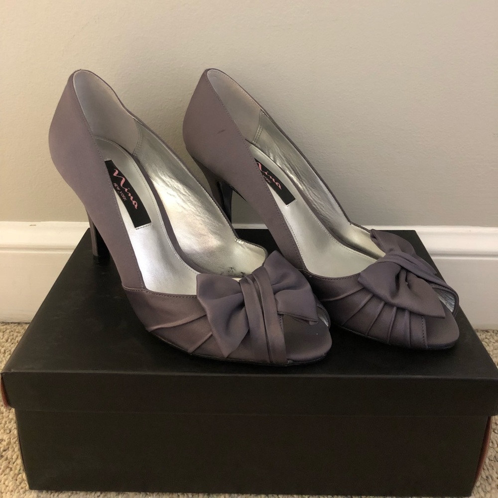 Nina Steel Pumps. Steel color.  Size 8.